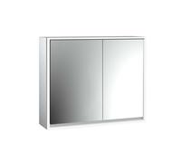 emco loft Armoire de toilette avec éclairage, 800mm, 2 portes, modèle apparent, aluminium/miroir, 979805110, Exécution: porte large à gauche