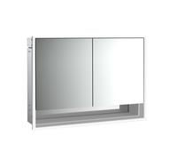 emco loft Armoire de toilette avec éclairage avec compartiment inférieur, 1000mm, 2 portes, modèle à encastrer, aluminium/blanc, 979806213, Exécution: 2 portes