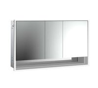 emco loft Armoire de toilette avec éclairage avec compartiment inférieur, 1600mm, 3 portes, modèle à encastrer, 979806223, Couleur: aluminium/blanc