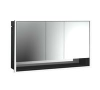 emco loft Armoire de toilette avec éclairage avec compartiment inférieur, 1600mm, 3 portes, modèle à encastrer, 979813523, Couleur: noir/miroir
