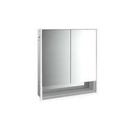Armoire à miroir éclairée à encastrer Emco Loft 979805205 600x733mm, avec compartiment inférieur, LED, 2 portes, aluminium/miroir