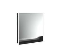 emco loft Armoire de toilette avec éclairage avec compartiment inférieur, 600 mm, modèle à encastrer, noir/miroir, 979813503, Exécution: 1 porte (poignée de porte à droite)