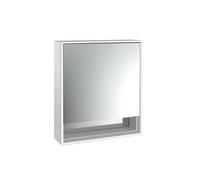emco loft Armoire de toilette avec éclairage avec compartiment inférieur, 600 mm, modèle apparent, aluminium/miroir, 979805200, Exécution: 1 porte (poignée de porte à gauche)