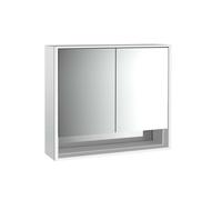 emco loft Armoire de toilette avec éclairage avec compartiment inférieur, 800mm, 2 portes, modèle apparent, aluminium/miroir, 979805206, Exécution: 2 portes