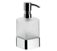 emco loft Distributeur de savon liquide, modèle mural, réservoir en verre cristal satiné, pompe de dosage en plastique, 052101601