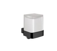 Emco Distributeur de savon liquide mural Loft 052113303 – verre cristal satiné, gobelet tulipe, noir