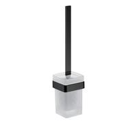 emco loft ensemble brosse de toilette, modèle mural, verre cristal satiné, 051513300, Couleur: Noir