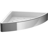 EMCO loft, panier d'angle en éponge avec insert en plastique, 179 x 36 x 179 mm, chrome/blanc, 1 pièce.
