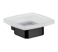 emco loft Porte-savon, modèle mural, verre cristal satiné, 053013300, Couleur: Noir