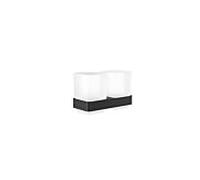 Emco Loft double support en verre 052513300 noir, verre cristal dépoli, modèle de mur