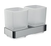 emco loft Porte-verre double, verre cristal satiné, modèle mural, 052500100, Couleur: chrome