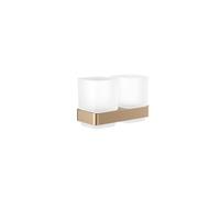 emco loft Porte-verre double, verre cristal satiné, modèle mural, 052501700, Couleur: bronze brossé