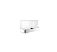 Emco porte-verre Loft 053100101 avec distributeur de savon liquide, avec gobelet, verre en cristal dépoli, chromé