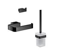 Emco Bad – Ensemble WC Loft – Brosse, porte-papier, crochet double – Noir