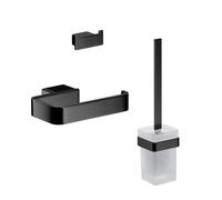 emco loft WC-Set, ensemble brosse, porte-papier, crochet double, noir, 059813300