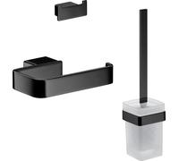 emco loft WC-Set, ensemble brosse, porte-papier, crochet double, noir, 059813300