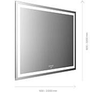 Emco Mi 230+ miroir lumineux LED 105080010000400 800 x 1000 mm, avec découpe lumineuse sur tout le pourtour