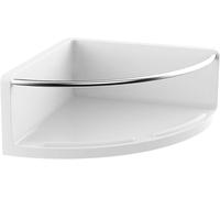 Emco Bad – Panier douche d'angle rond 434500101 – 175 mm, blanc/chromé, plastique, garde-corps métal