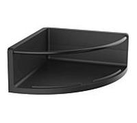 Emco Panier de douche d'angle rond 434513301 noir / noir, 175 mm, plastique, avec rampe en métal