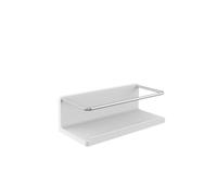 Emco Panier Mural Rond avec poignée et Fixation dissimulée, étagère de Douche élégante à Visser ou à Coller, étagère de Douche en métal pour ustensiles de Salle de Bain, chromé