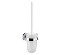 emco polo Ensemble brosse de toilette, réservoir plastique, manche blanc, 071500101