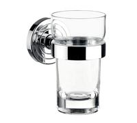 emco polo porte-verre, verre cristal clair, chromé, 072000100