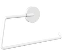 emco Porte-Papier Toilette Rond sans Couvercle, élégant à Visser ou à Coller, en métal, Porte-Rouleau de Papier Toilette, Blanc Mat