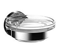 Emco Porte-savon rond 433000100 chrome, bol en verre cristal clair, in Halter