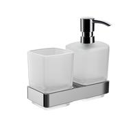 emco porte-verre loft et distributeur de savon liquide, modèle mural, chromé, 053100100