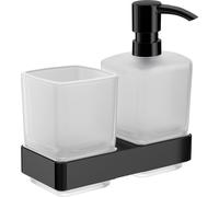 emco porte-verre loft et distributeur de savon liquide, modèle mural, chromé, 053113300