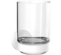Emco Porte-verre rond 432013900 blanc, verre cristal clair