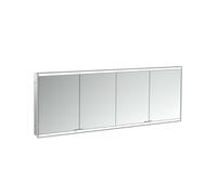 emco prime 2 Armoire de toilette avec éclairage, 1800 mm, 4 portes, modèle encastré, 949713565, Couleur: noir/miroir