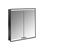 emco prime 2 Armoire de toilette avec éclairage, 600 mm, 2 portes, modèle encastré, 949713533, Couleur: noir/miroir