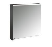 emco prime 2 Armoire de toilette avec éclairage, 600mm, 1 porte, charnières à droite, avec parois latérales en miroir, modèle apparent, 949713522, Couleur: noir/miroir