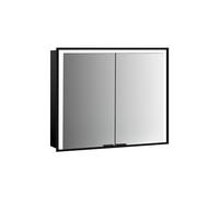 emco prime 3 armoire de toilette, 1200mm, 2 portes, modèle encastré, 949714405, Couleur: noir/miroir
