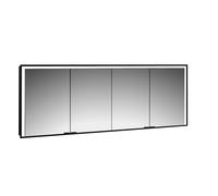 emco prime 3 armoire de toilette, 2000mm, 4 portes, modèle encastré, 949714410, Couleur: noir/miroir