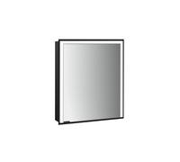 emco prime 3 armoire de toilette, 600mm, 1 porte avec butée à droite, modèle encastré, 949714401, Couleur: noir/miroir