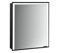 emco prime 3 armoire de toilette, 600mm, une porte avec charnière à gauche, modèle encastré, 949714400, Couleur: noir/miroir