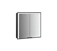 emco prime 3 armoire de toilette, 800mm, 2 portes, modèle encastré, 949714403, Couleur: noir/miroir