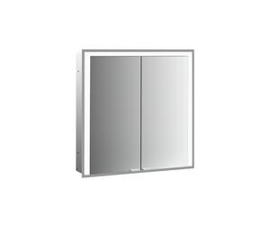 emco prime 3 armoire de toilette, 800mm, 2 portes, modèle encastré, 949717303, Couleur: aluminium/blanc