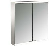 emco prime 2 Armoire de toilette avec éclairage, 600 mm, 2 portes, avec parois latérales réfléchissantes, modèle apparent, 949706223, Couleur: aluminium/miroir