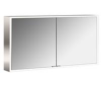 emco prime Armoire de toilette avec éclairage, 1300 mm, 2 portes, avec parois latérales réfléchissantes, modèle apparent, 949706285, Couleur: aluminium/miroir
