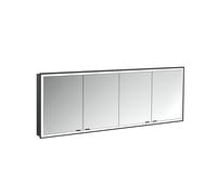 emco prime Armoire de toilette avec éclairage, 2000 mm, 4 portes, modèle encastré, 949713599, Couleur: noir/miroir