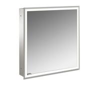emco prime Armoire de toilette avec éclairage, 600 mm, 1 porte, charnières à droite, modèle encastré, 949706270, Couleur: aluminium/miroir