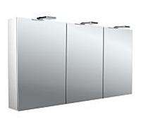 Emco pure 2 style armoire à miroir éclairée en saillie 979705306 1400x721mm, avec éclairage supérieur à LED, 3 portes, aluminium