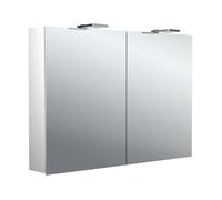 emco puree 2 Style Armoire de toilette avec éclairage LED avec spots à poser, 2 portes, 1000x711x153mm, 979705304