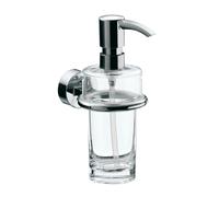 emco roundo 2 distributeur de savon liquide, verre cristal clair, pompe doseuse plastique, env. 130 ml, 452100100