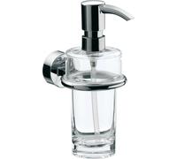 emco roundo 2 distributeur de savon liquide, verre cristal clair, pompe doseuse plastique, env. 130 ml, 452100100