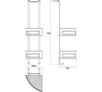 emco system2 porte-tees, 2 paniers d'angle profonds, chromé, 354500126