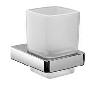 EMCO Trend 022000100 Porte-Brosse à Dents en Verre satiné chromé Gris